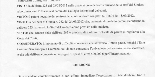 richiesta sospensione opposizione